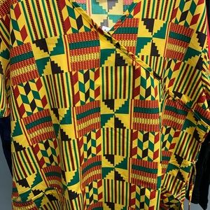 Beautiful Soft Multicolor African Print Scrub Top